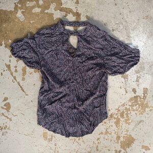 Anthropologie Maeve Bella Polka Dot Choker Blouse